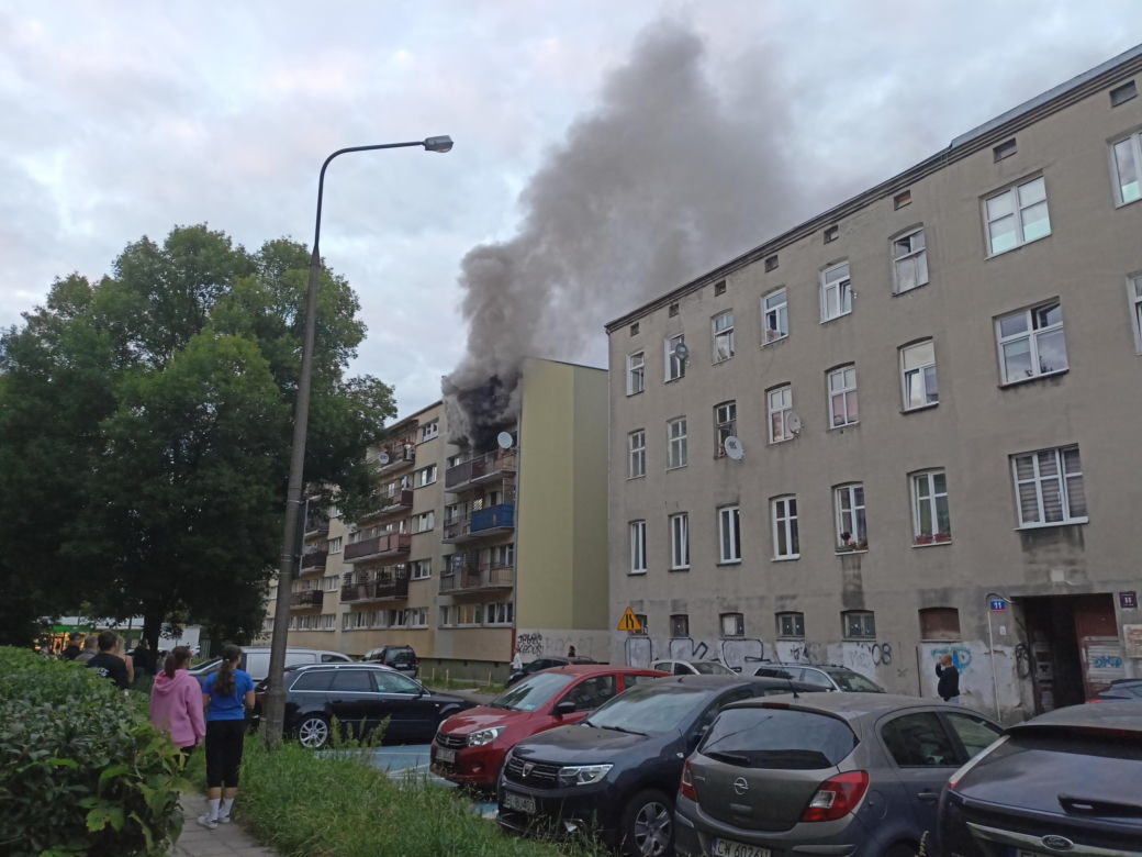 Pożar na Waryńskiego w Łodzi