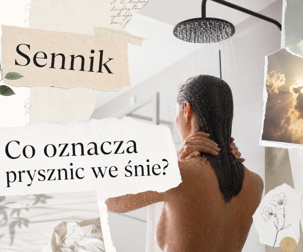 Kobieta bierze prysznic w jasnej łazience. O symbolice oczyszczenia i znaczeniu snów przeczytasz na SE.