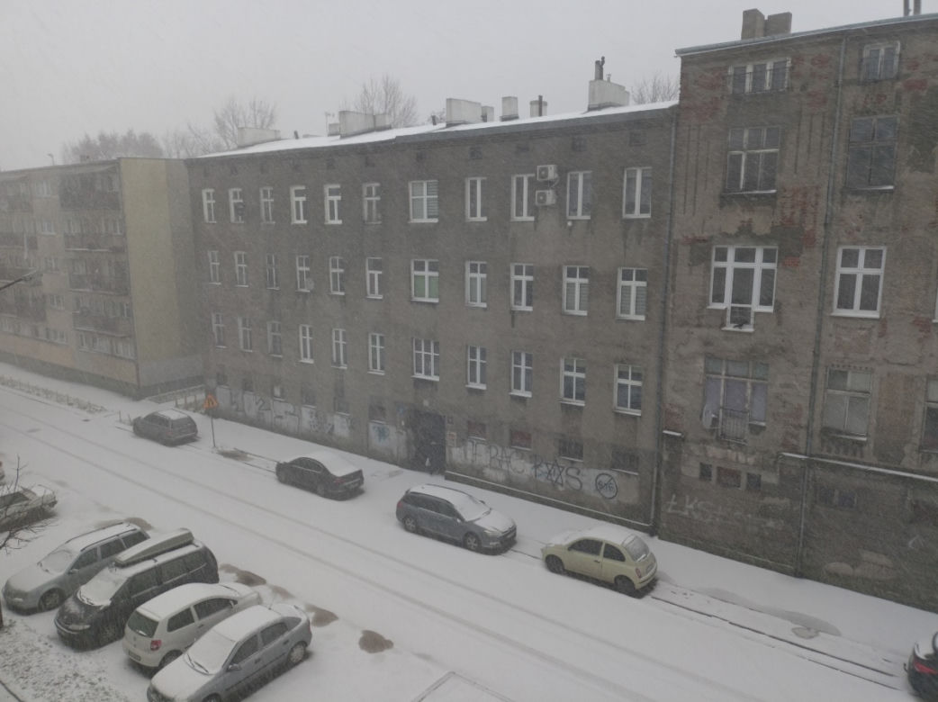 Burza śnieżna w Łodzi 17.01.2022