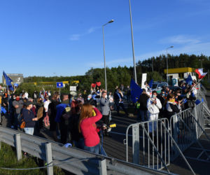 Protest medyków na granicy polsko-niemieckiej w Lubieszynie