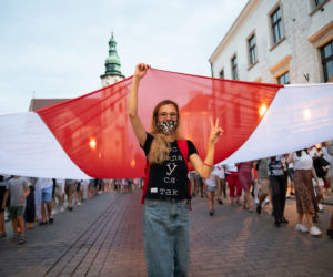 Marsz solidarności z Białorusinami w Krakowie