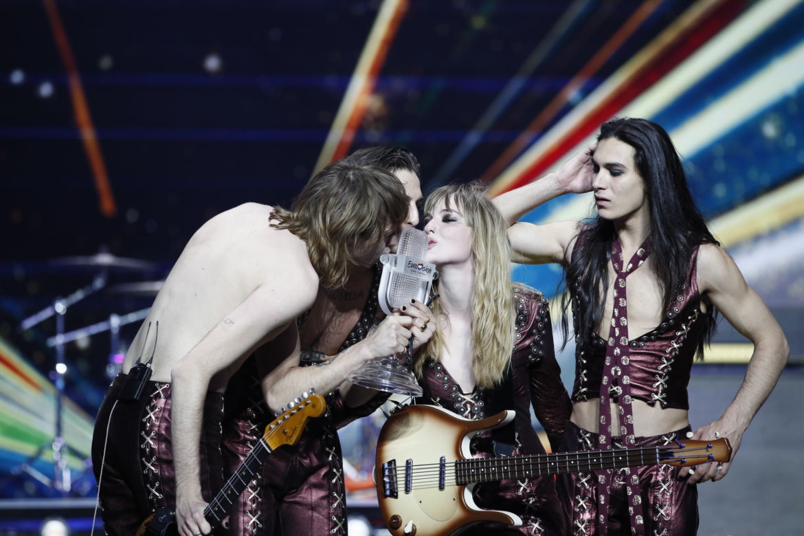 Eurowizja 2021 - Włochy i grupa Maneskin - radość po zwycięstwie