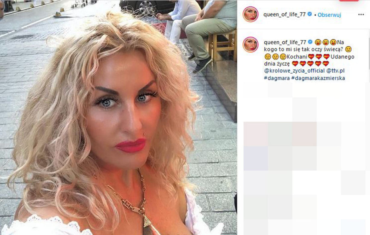Kaźmierska w blond lokach