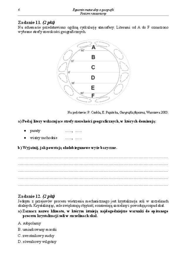 Arkusz geografia rozszerzony matura 2014