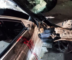 Pijany kierowca rozbił BMW