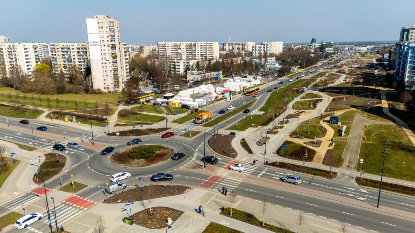 Park nad Południową Obwodnicą Warszawy w marcu 2026 r.