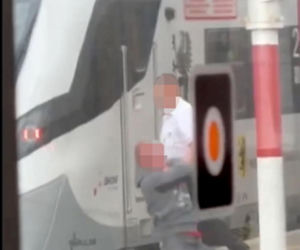 Szokujące sceny na peronie w Wejherowie! Bójka agresywnego pasażera z konduktorem