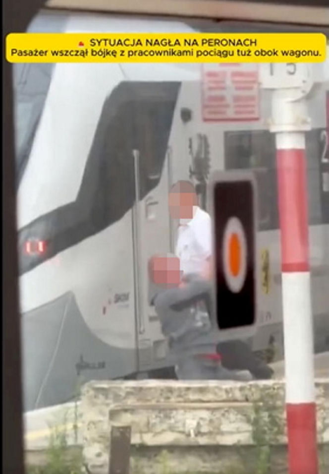 Szokujące sceny na peronie w Wejherowie! Bójka agresywnego pasażera z konduktorem