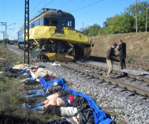 Katastrofa na Ukrainie. Pociąg zmiażdżył autobus 