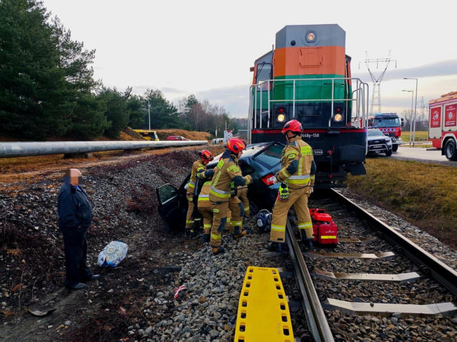 Polkowice. Wypadek na przejeździe kolejowym
