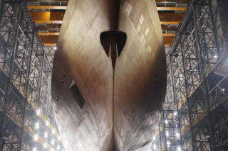 Transport bloku dziobowego pierwszej fregaty programu Miecznik - przyszłego ORP Wicher