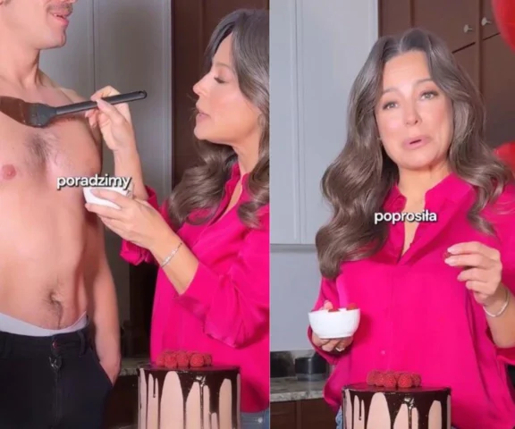 Anna Mucha zaszalała w tłusty czwartek. Smaruje obcego faceta czekoladą