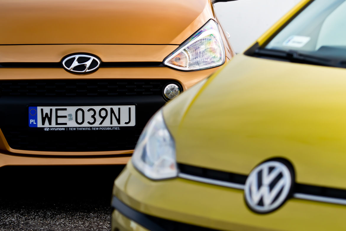 Hyundai i10 1.2 MPI MT 87 KM Style vs. Volkswagen up! 1.0 MPI 75 KM high up!