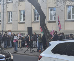 Protest pod ambasadą Izraela w Warszawie (30.04.2026)