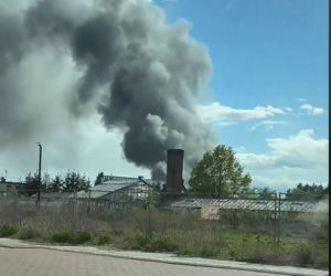 Pożar hali magazynowej