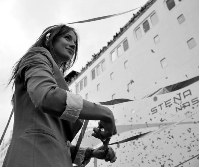 Anna Przybylska podczas uroczystości na „Stena Spirit