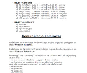 Organizacja komunikacji miejskiej w okresie Wszystkich Świętych
