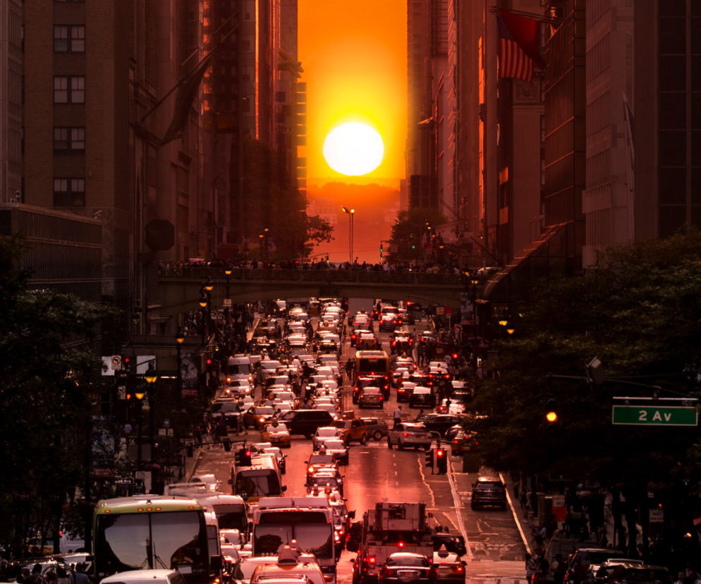 Słoneczny fenomen na Manhattanie