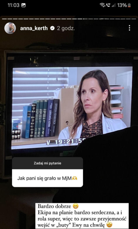 Anna Kerth (Ewa Kalinowska) z M jak miłość na Instagramie o zniknięciu z serialu