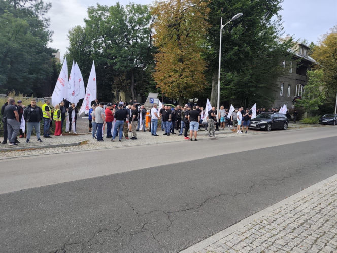 Protest górników i hutników