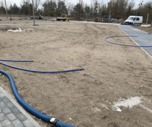 Budowa schroniska przy ul. Kobylepole w Poznaniu (kwiecień 2021)