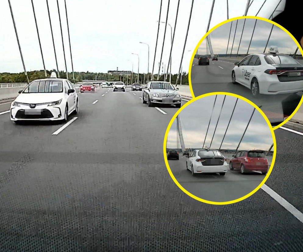 Rajd kierowcy Ubera na trasie S7. Groźny slalom nagrała kamera