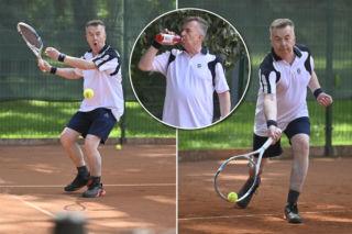 Dariusz Wieczorek zgubił na korcie 5 kilogramów. Tak wygląda ciężki trening polityka! [ZDJĘCIA]