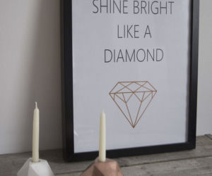 Miedziany świecznik w kształcie diamentu DIY