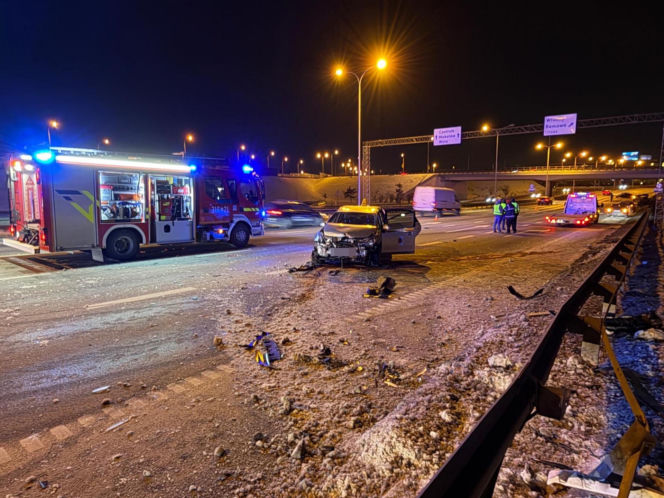Cztery auta rozbite, sprawca zwiał. W akcji psy tropiące