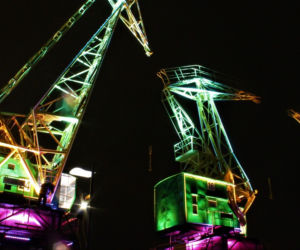 Iluminacja szczecińskich dźwigozaurów