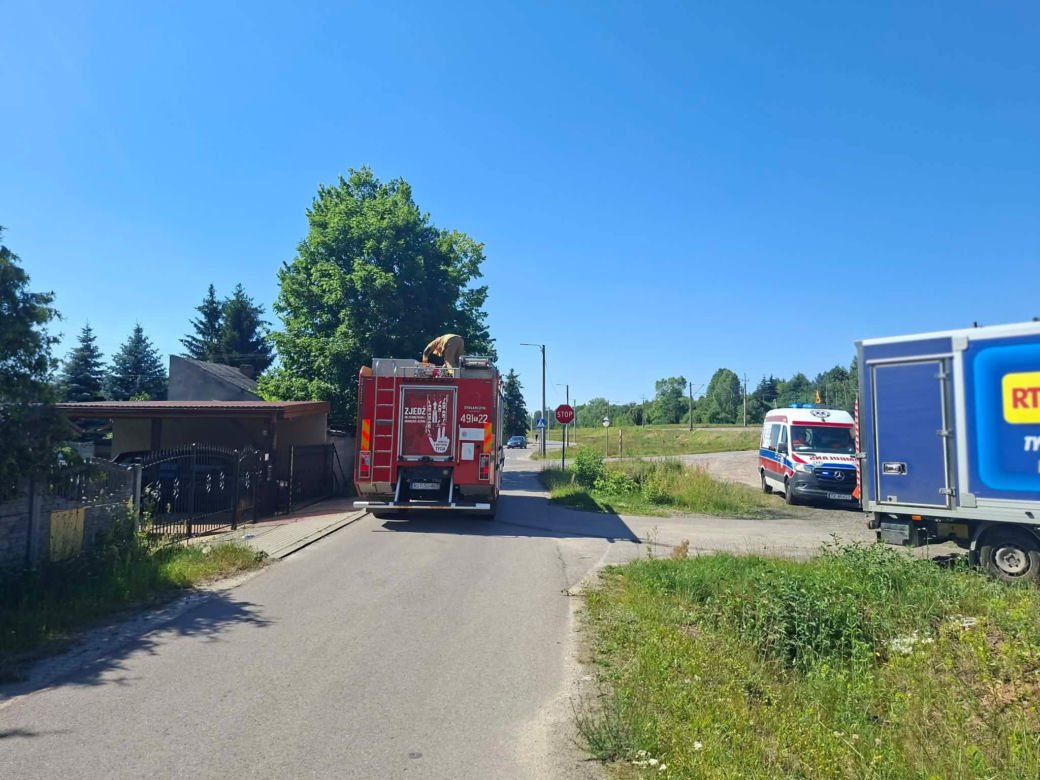Wypadek na przejeździe kolejowym w Wąchocku