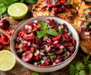 Zamiast piec z nich ciasto, czereśnie mieszam z chili. Ta salsa o wymarzony dodatek do mięs i serów