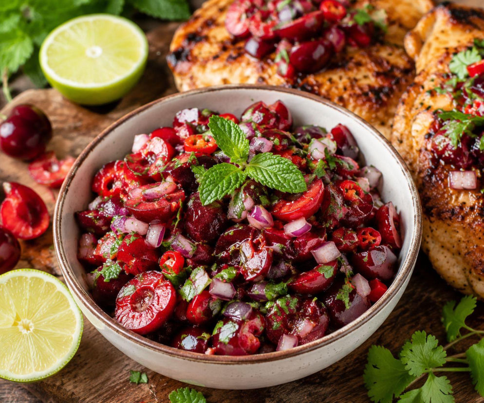 Zamiast piec z nich ciasto, czereśnie mieszam z chili. Ta salsa o wymarzony dodatek do mięs i serów