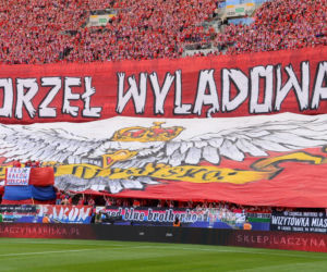 Karol Nawrocki wśród kibiców. Tak wyglądał na meczu