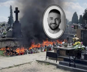 Pożar na grobie Łukasza Litewki! Jest komunikat strażaków!