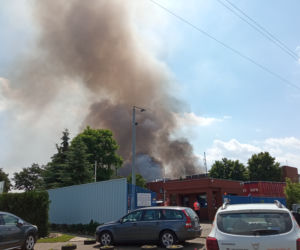 Pożar na składowisku odpadów w Przysiece Polskiej