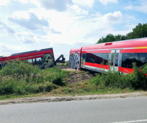 Wrak niemieckiego pociągu pod Kołbaskowem