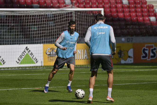 Trening reprezentacji Polski przed meczem ze Szwecją