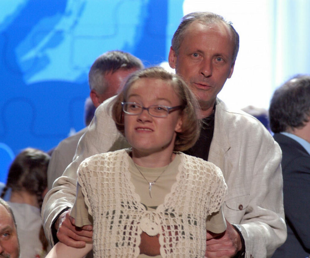 Paweł Wawrzecki z córką, 2004r.