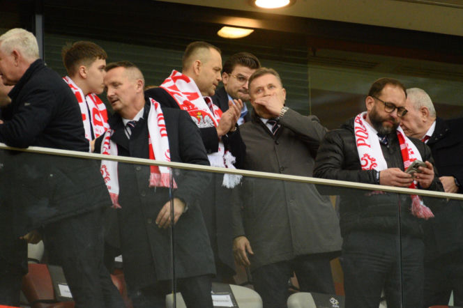 Karol Nawrocki i Przemysław Czarnek na mecze Polska - Albania