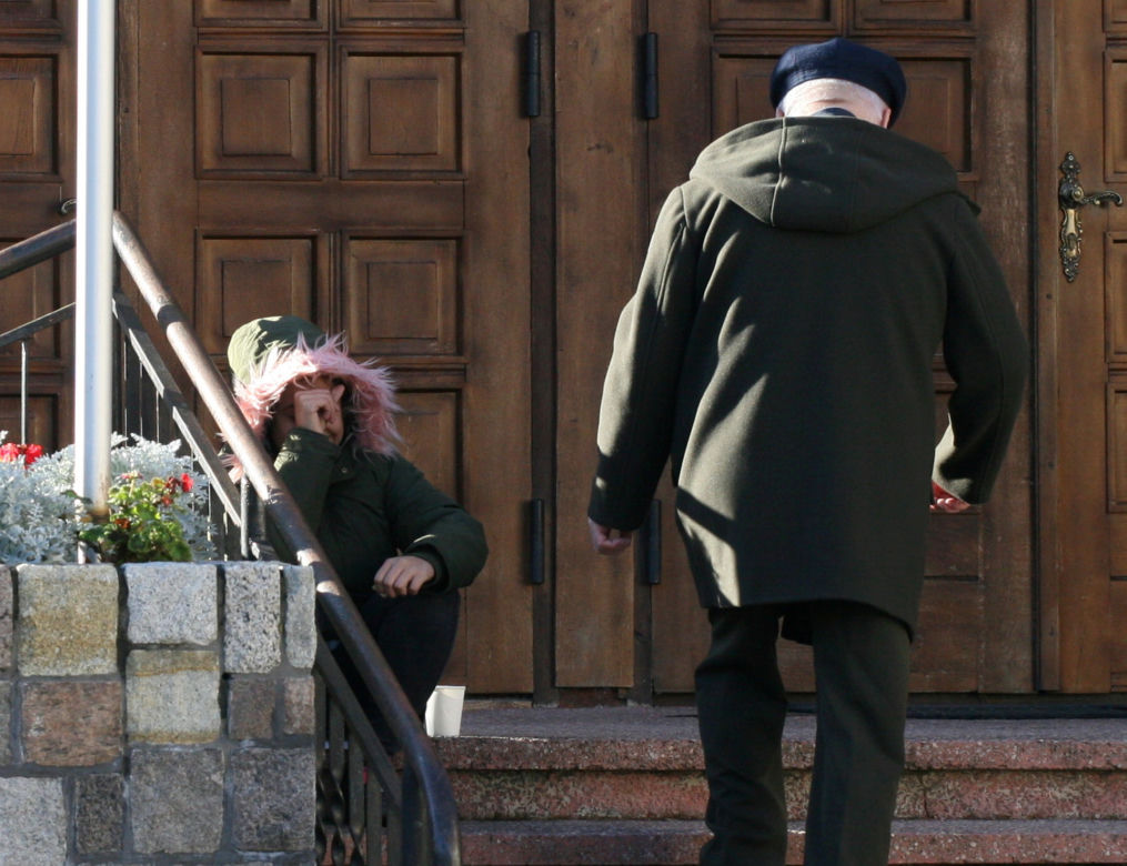 Lech Wałęsa na niedzielnej mszy
