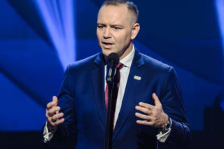 Niespodziewane sceny na konferencji Karola Nawrockiego! Nagle rozległy się krzyki