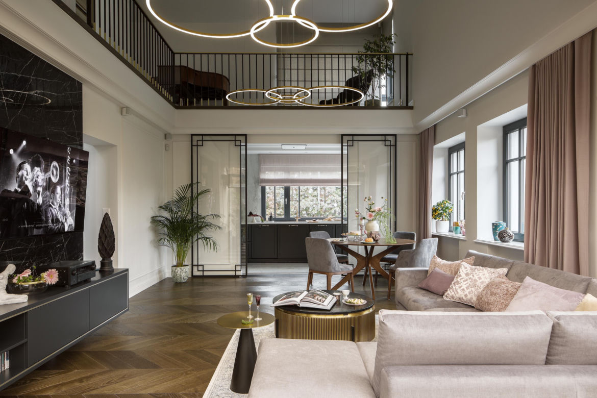 Salon w stylu modern classic
