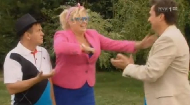 RANCZO 7 odc. 87. Pietrek (Piotr Pręgowski), Jola (Elżbieta Romanowska), Witebski (Jacek Kawalec)