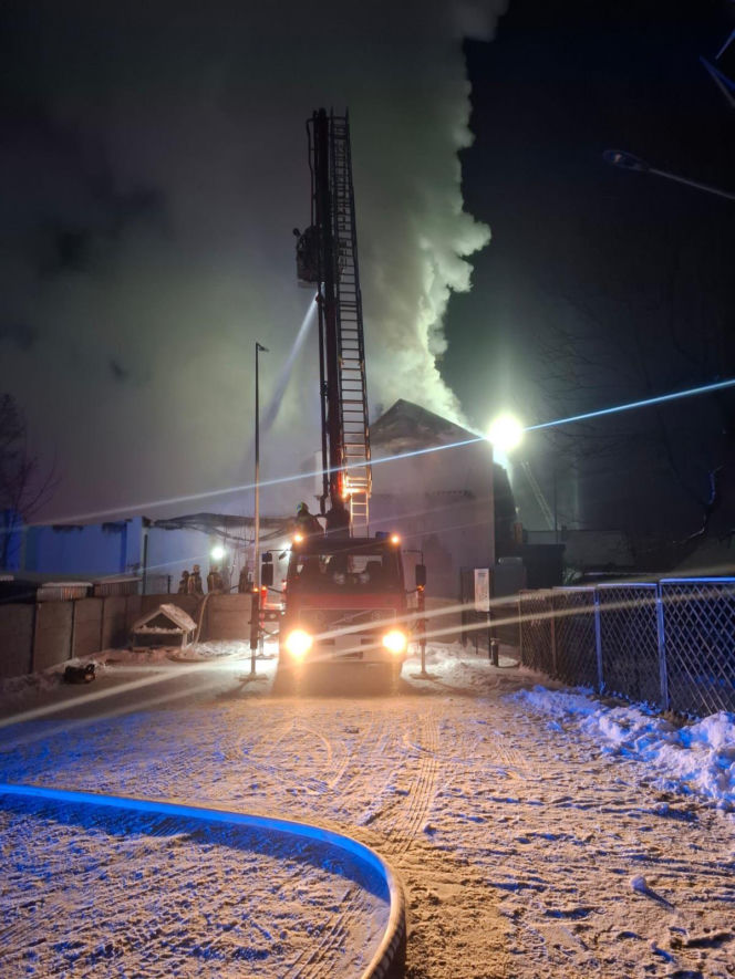 Pożar Biedronki w Polanowie