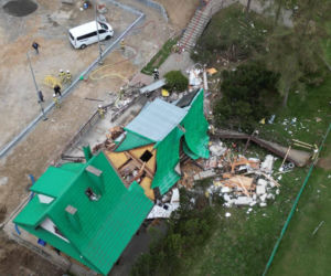 Budynek LKS Lubań Maniowy legł w gruzach