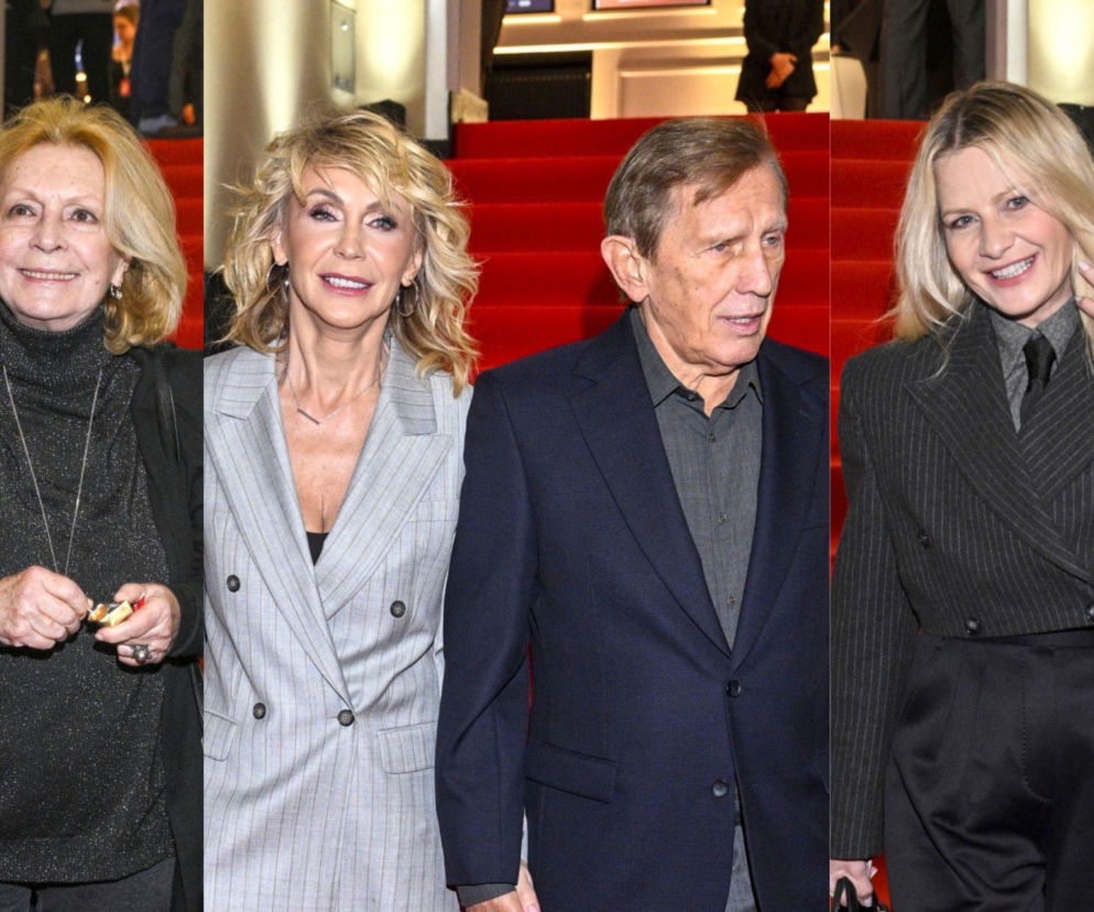 Jan Englert z żoną i córką na premierze filmu o sobie. Na czerwonym dywanie Stenka, Kożuchowska, Dygant