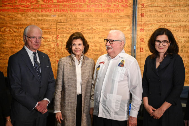 Gdańsk/ Król Szwecji Karol XVI Gustaw oraz królowa Sylwia spotkali się z Lechem Wałęsą