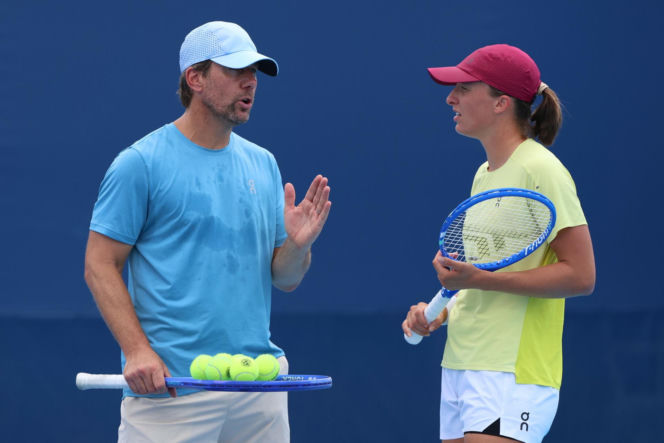 Iga Świątek i Wim Fissette. Nerwy na treningu