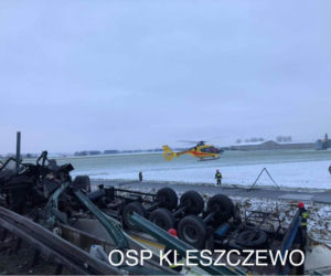 Poznań Wschód: Tragedia na A2. Ciężarówka wypadła z drogi. Kierowca nie miał szans